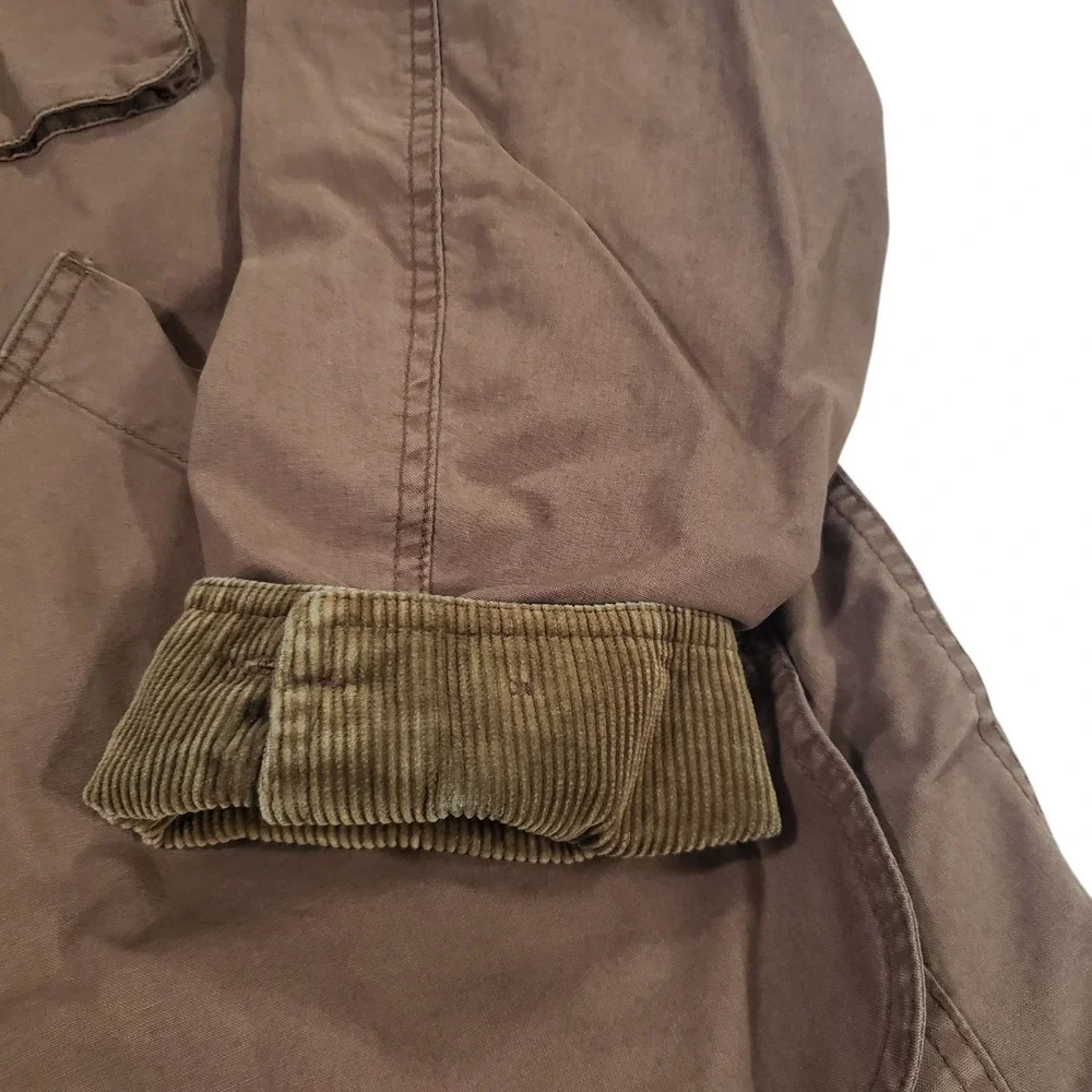 Banana Republic Military Jacket Mens Brown M Lined Leather Collar Outdoor‎ Chore